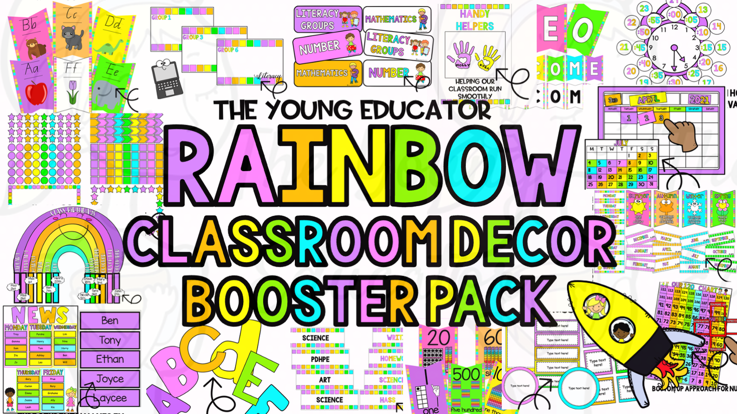 RAINBOW CLASSROOM DECOR BOOSTER PACK