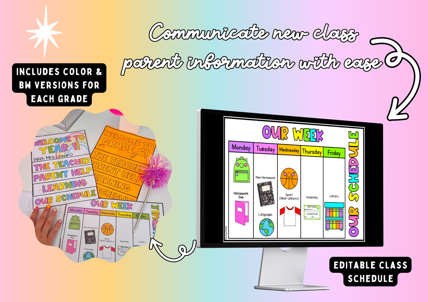 EDITABLE Parent Flip Book for Back to School | Class Information | Open House