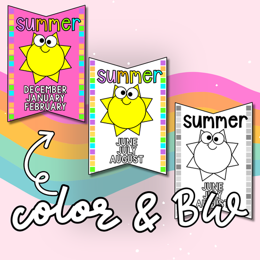 RAINBOW MONTHS DAYS SEASONS POSTERS/LABELS