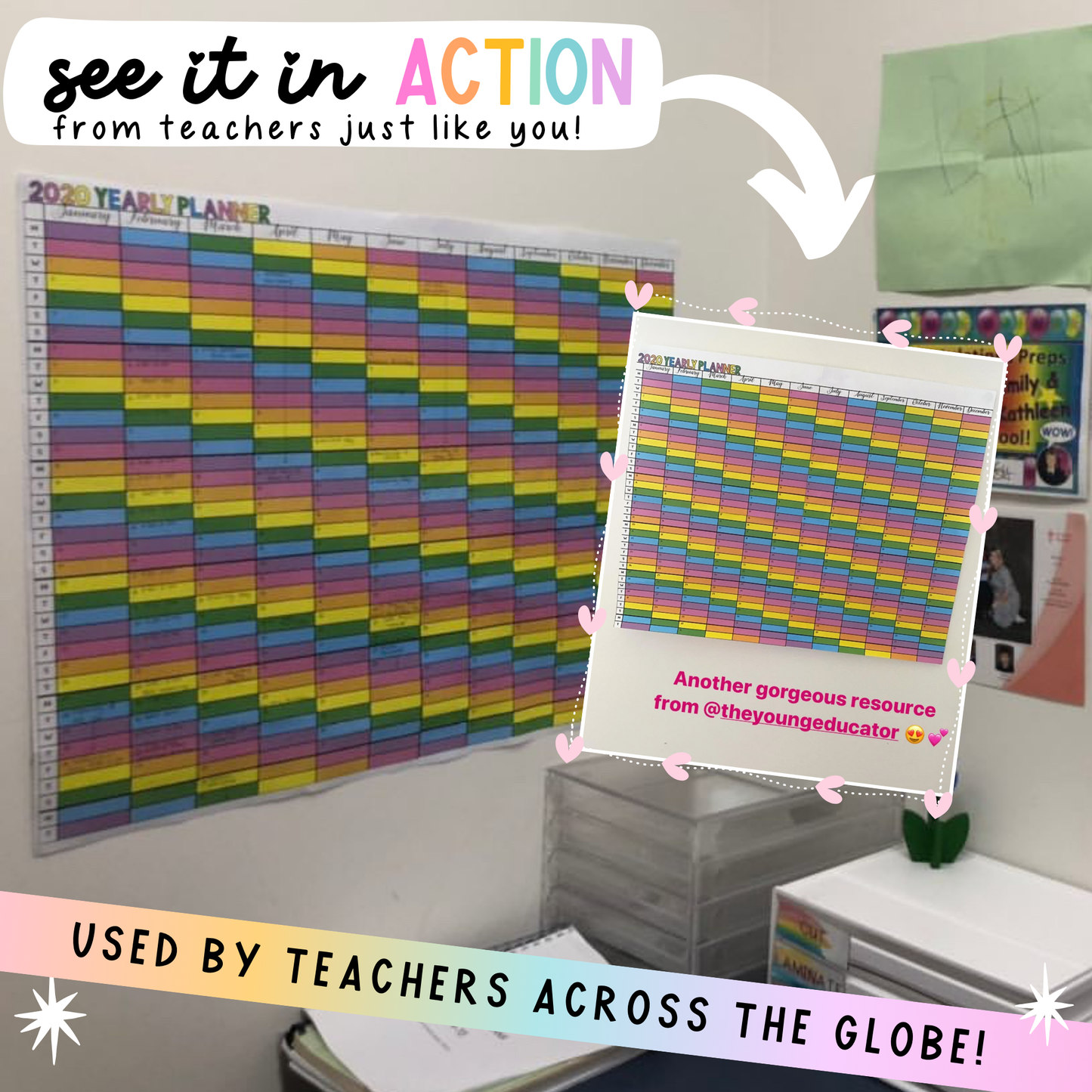 2025 yearly calendar with free updates – a rainbow-themed planner for efficient scheduling.