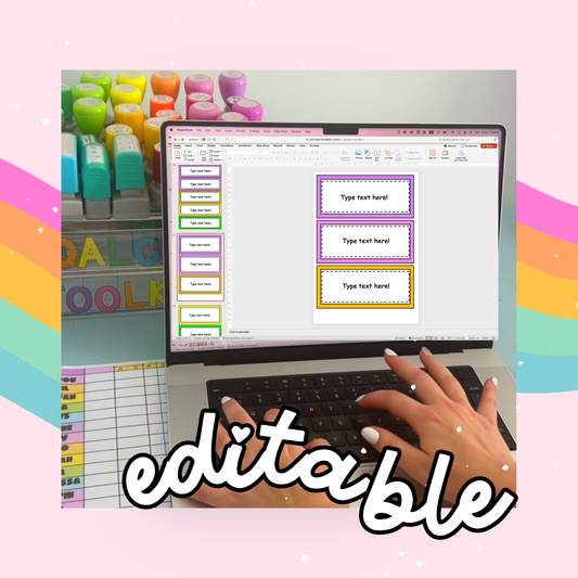 Editable Name Tags Plates | Locker Labels | Bin Tags | Rainbow Classroom Decor