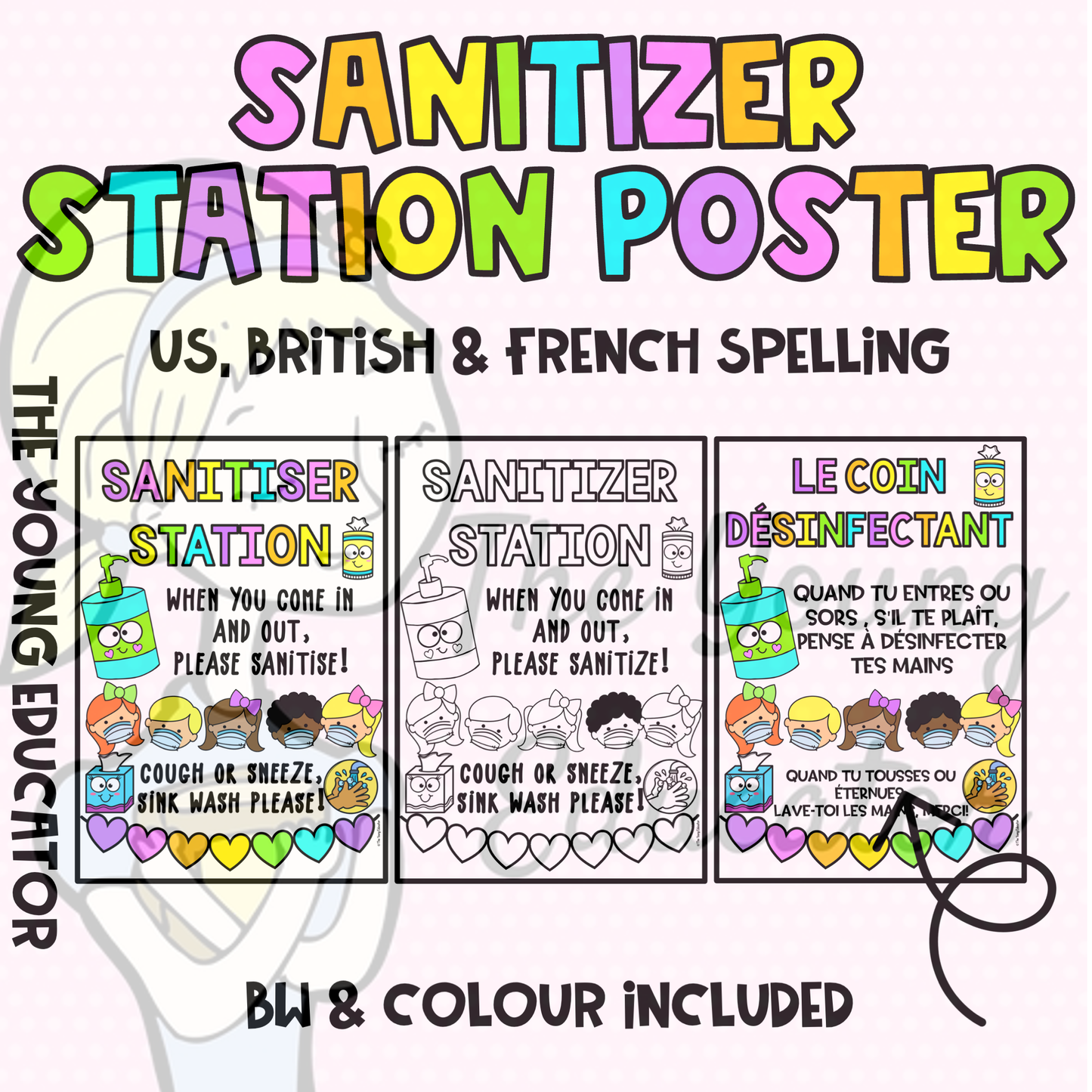SANITIZER STATION POSTER *ENGLISH & FRENCH VERSIONS INCLUDED*