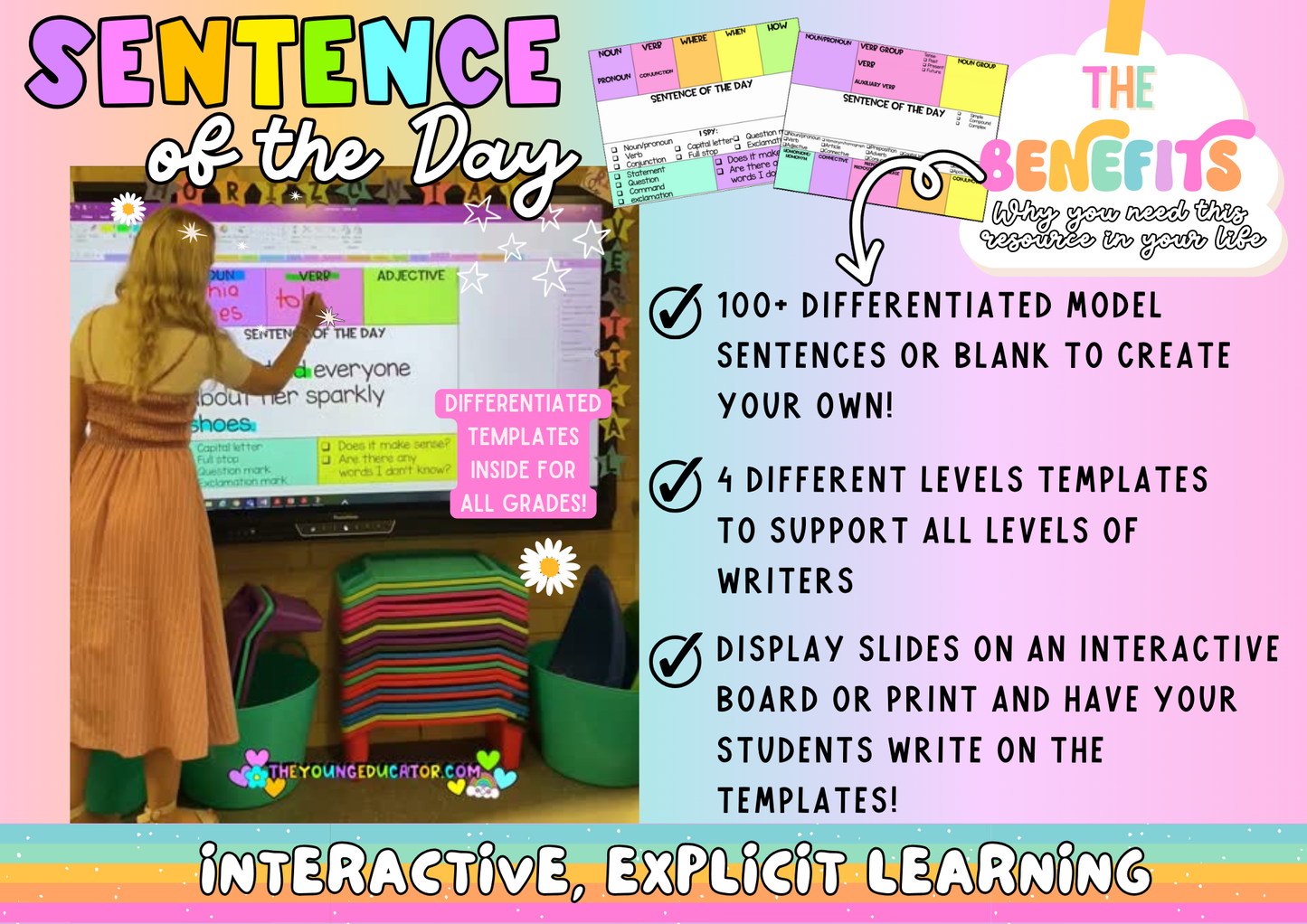 Sentence of the Day | Daily Grammar Revision K-6 | Templates & Model Sentences