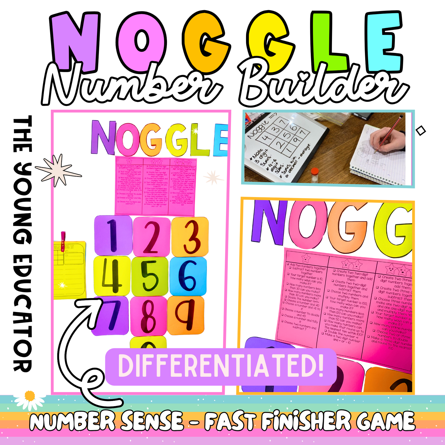 NOGGLE differentiated activity for early finisher math challenges and number sense practice.