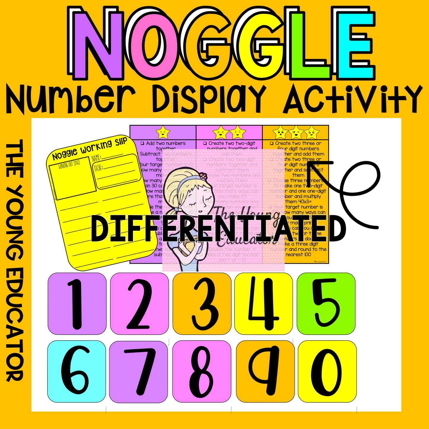 NOGGLE fast finisher activity and printable math game for number practice in classrooms.