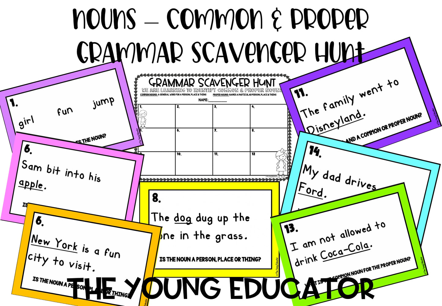 Nouns - Common & Proper - Grammar Scavenger Hunt