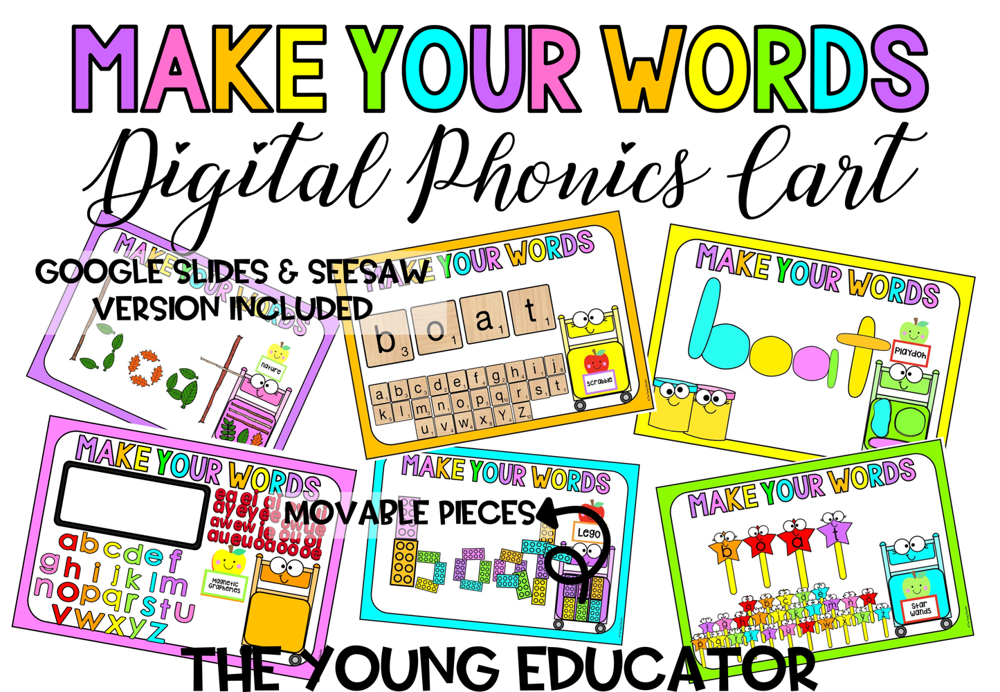 Phonics slides for 2nd grade with Google Slides and Seesaw versions for interactive learning.