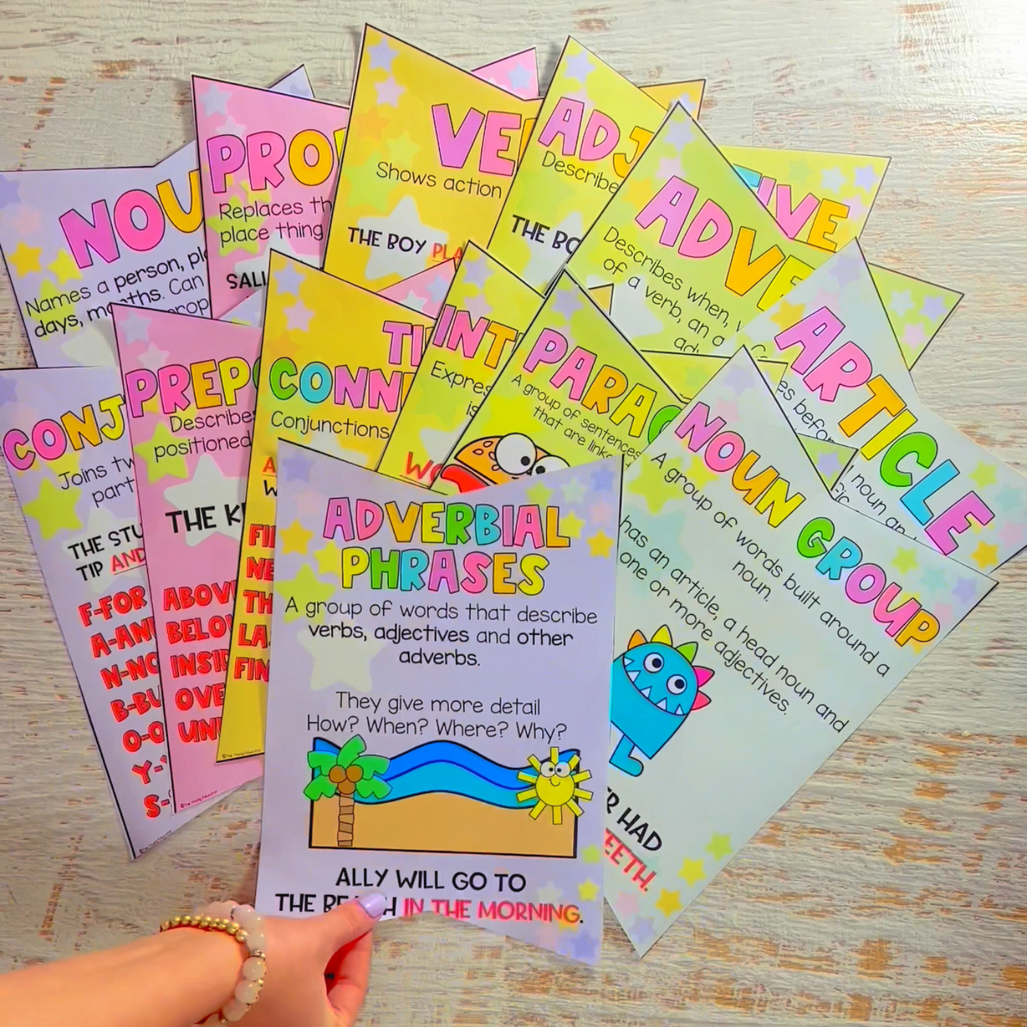 GRAMMAR POSTERS - PASTEL RAINBOW