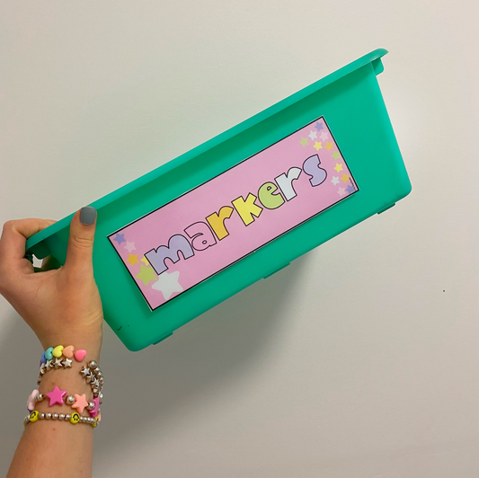 PASTEL RAINBOW TUB TRAY LABELS