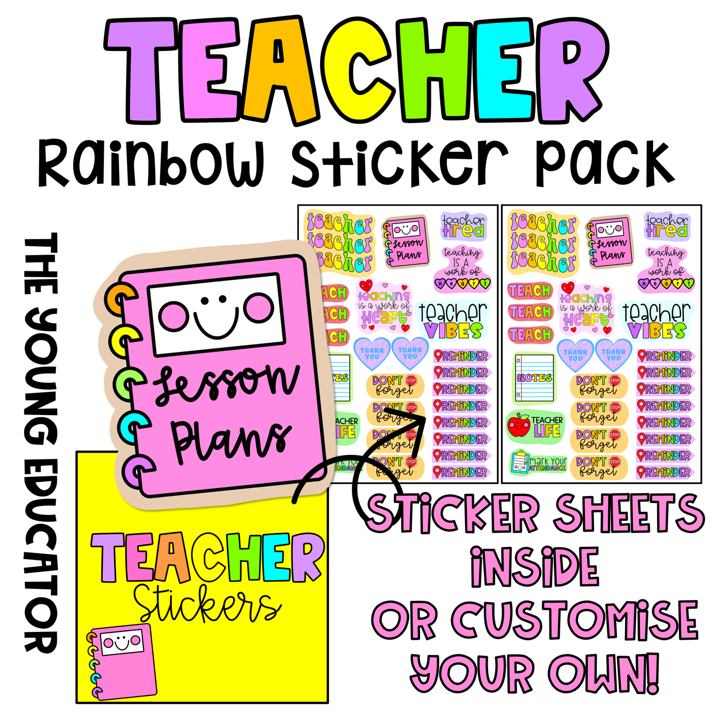 TEACHER STICKERS - RAINBOW