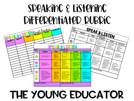Speaking and listening activities in the classroom with structured goal-setting tools.