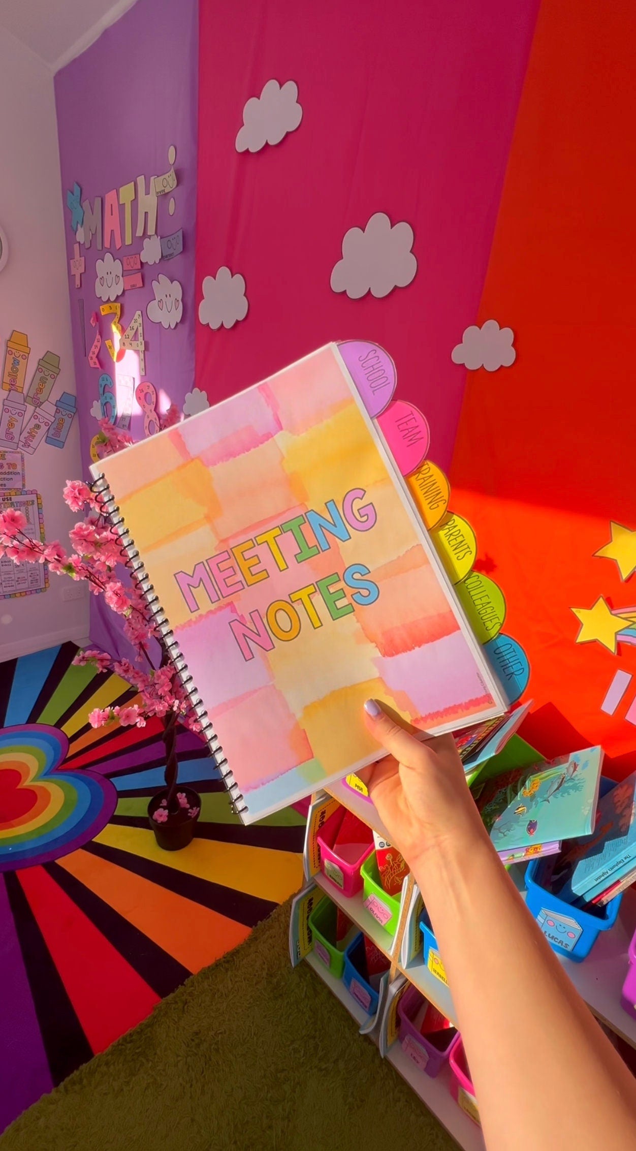 Teacher meetings notebook for school record-keeping, professional learning, and team meetings.