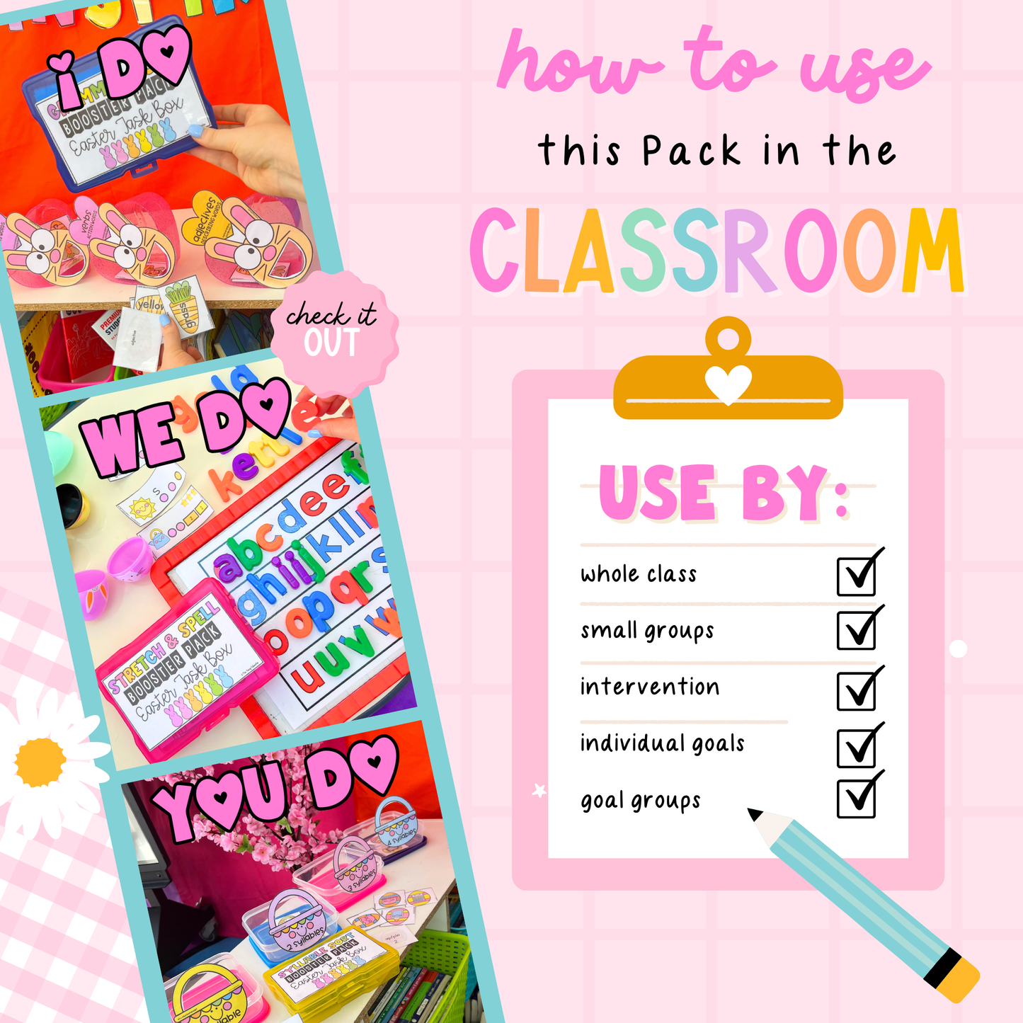 Easter Phonics and Grammar Booster Pack - Science of Reading - Task Cards - Task Box