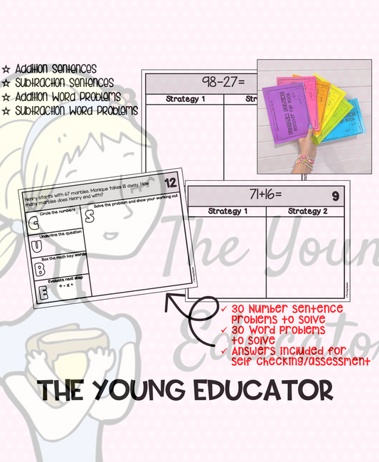 PROBLEM SOLVING BOOSTER FLIP BOOK - TO 100 *Two Digit Add & Subtract*