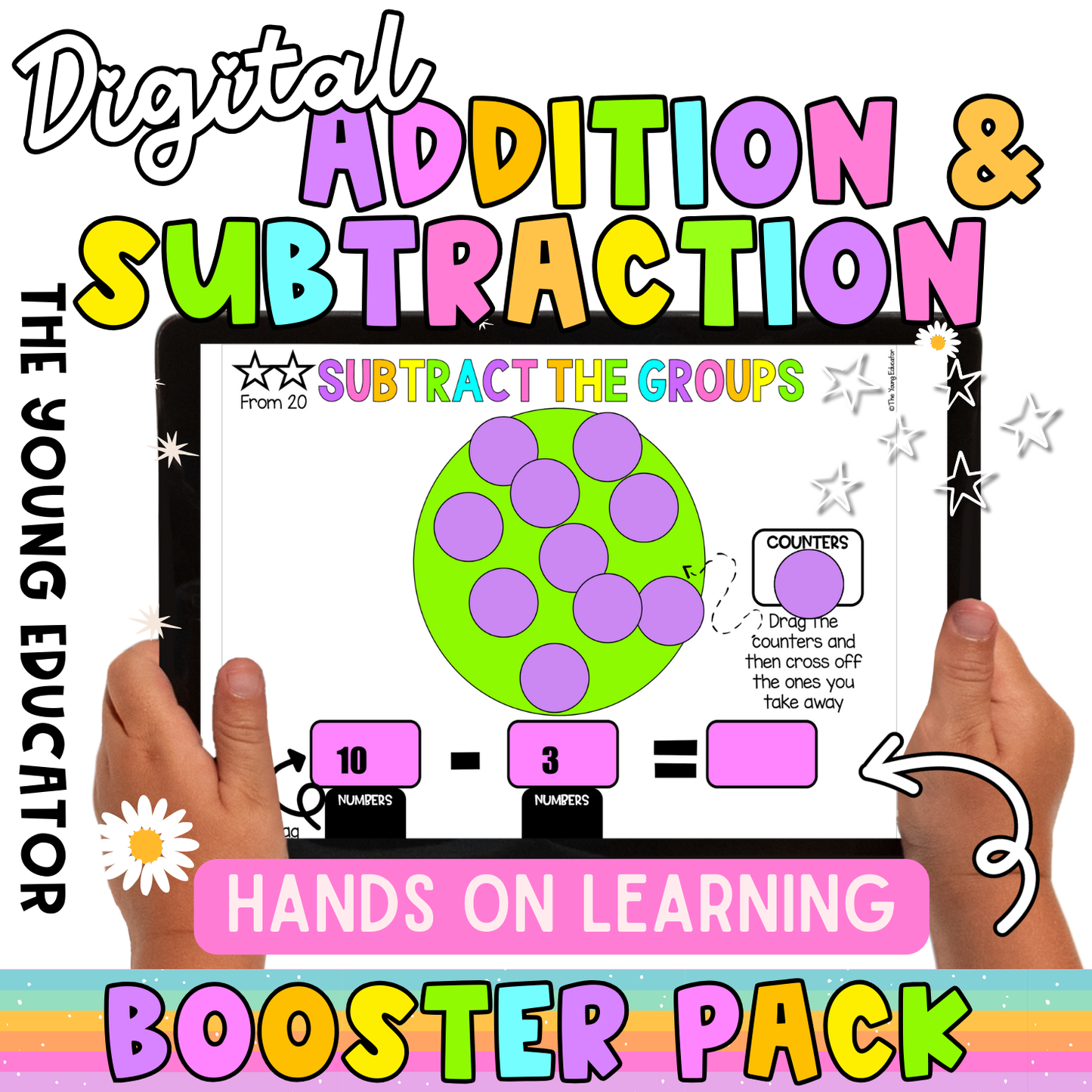 Interactive Addition and Subtraction Google Slides worksheets with engaging digital activities, games, and manipulatives for classroom and virtual learning.