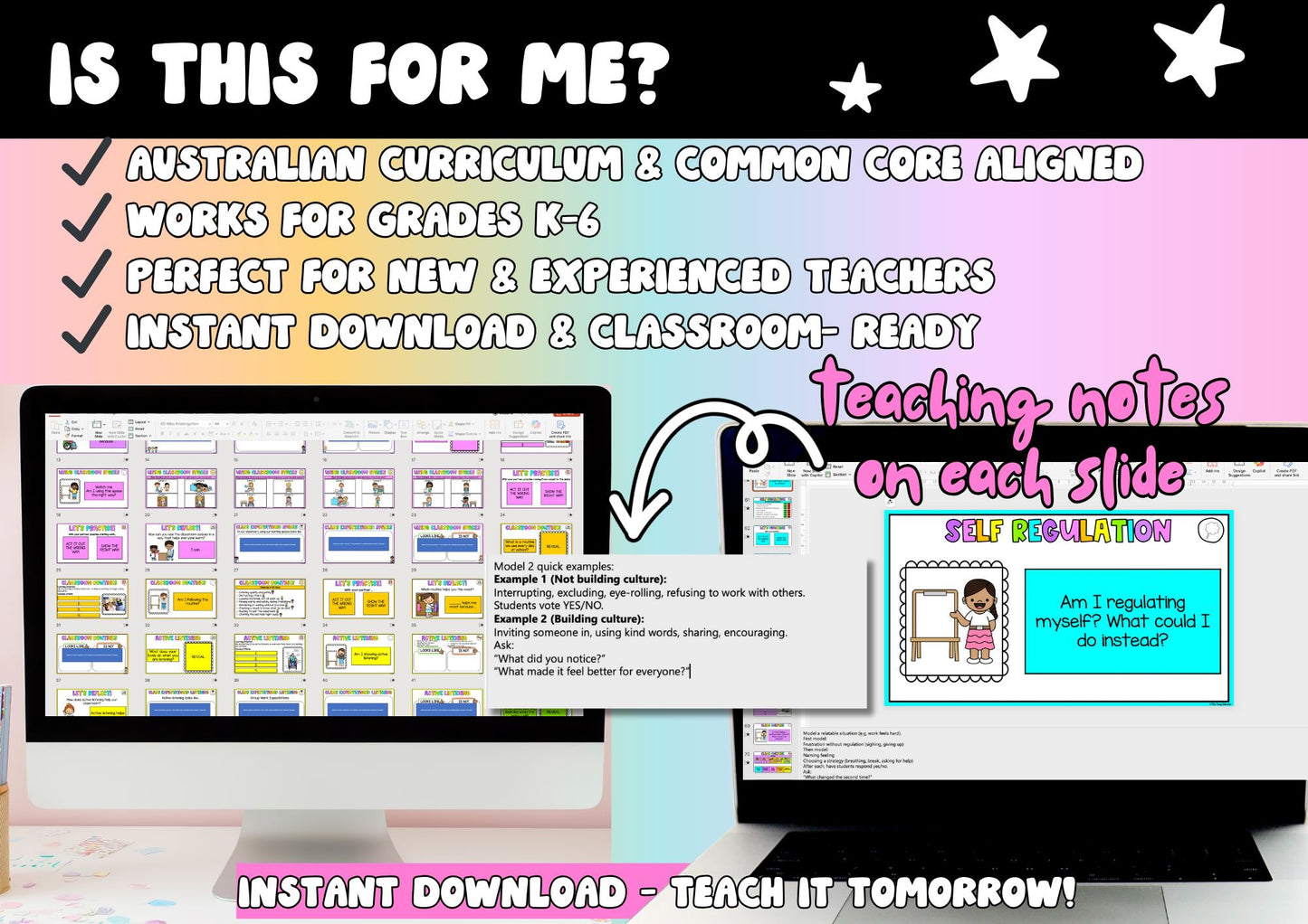 Back to School Expectations Slides for Elementary Primary Classrooms K-6 (PowerPoint)