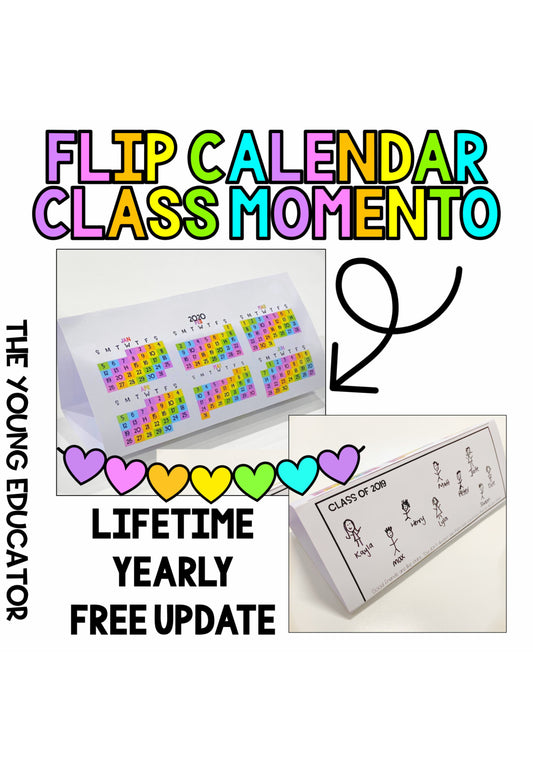 Engaging back to school flip calendar for classroom activities and student keepsakes.