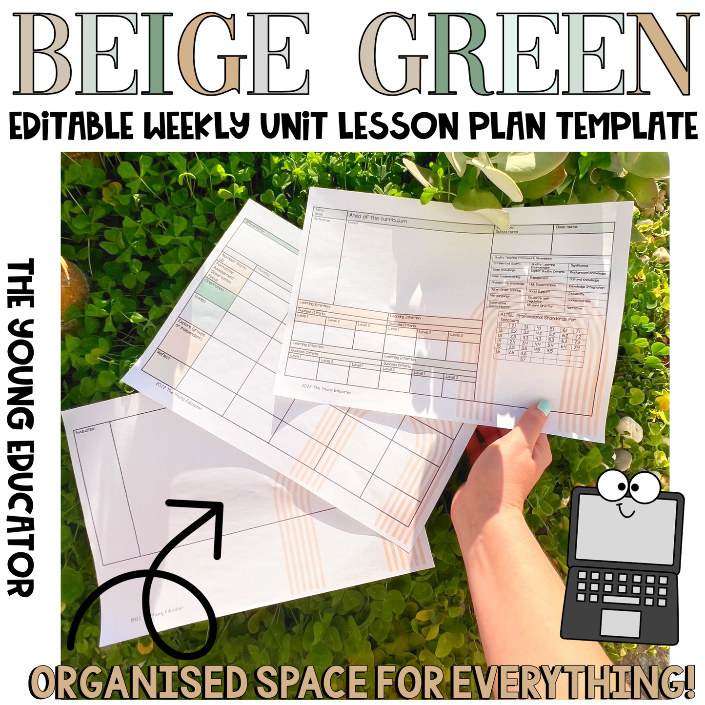 Beige Green Weekly Lesson Plan Template for Teachers – Organized & Printable