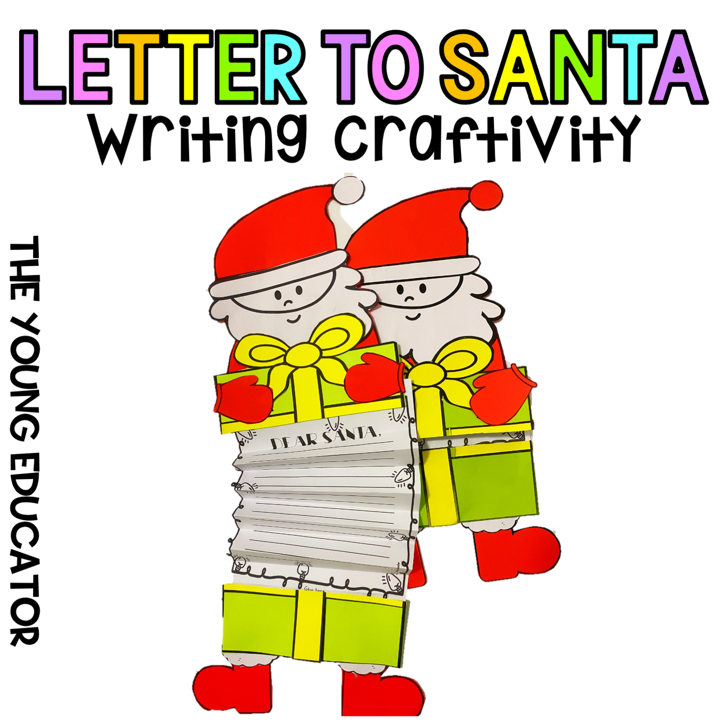 Christmas Writing Activity for Students featuring a Letter to Santa Template with multiple levels