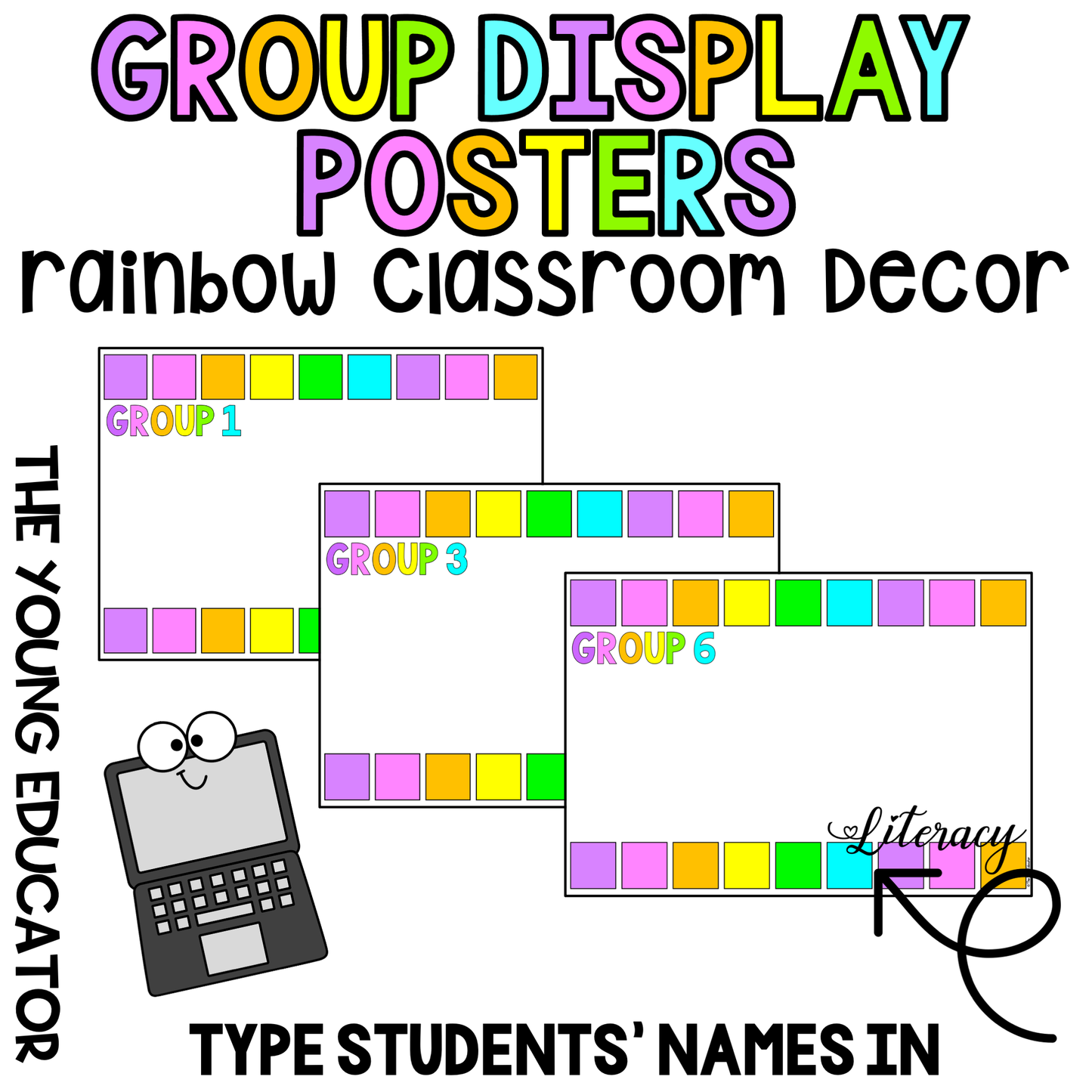 Classroom Group Posters for math, literacy, and general subject groupings.