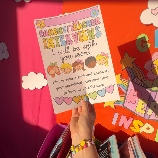 Customizable Editable Parent Meeting Notice for classroom use.