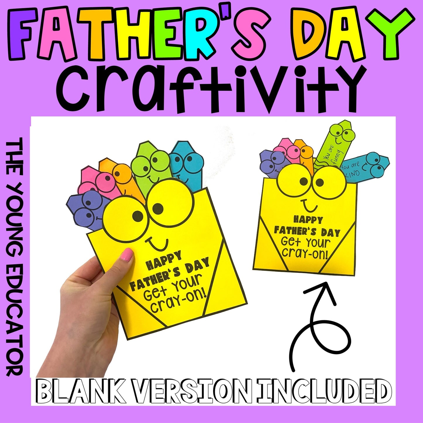Fun Father's Day craft for kids to create personalized crayon gifts for their fathers and important male figures.