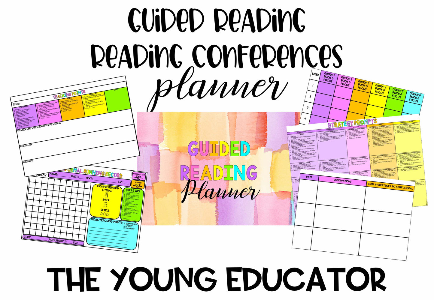 Rainbow Guided Reading Conference Planner