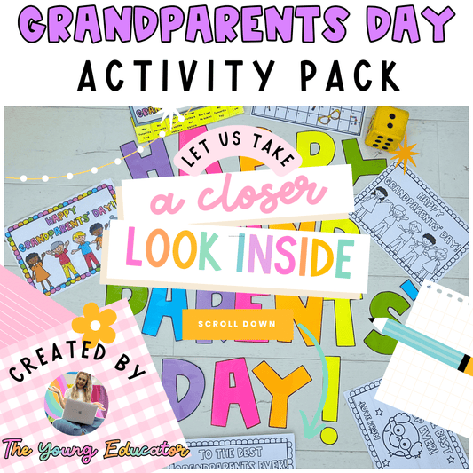 Fun and interactive Grandparents Day Classroom Pack for open-classroom events.