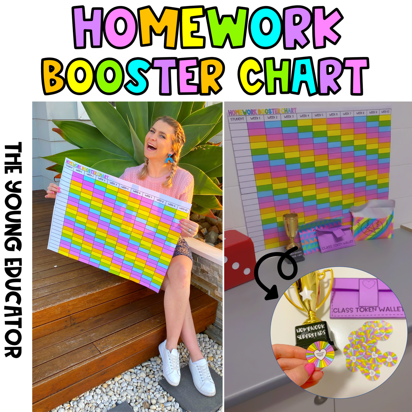 Printable Homework Booster Chart for Students to track and reward homework completion.