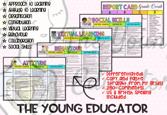 Report Card Comments - General Learning Attributes *Any Grade*