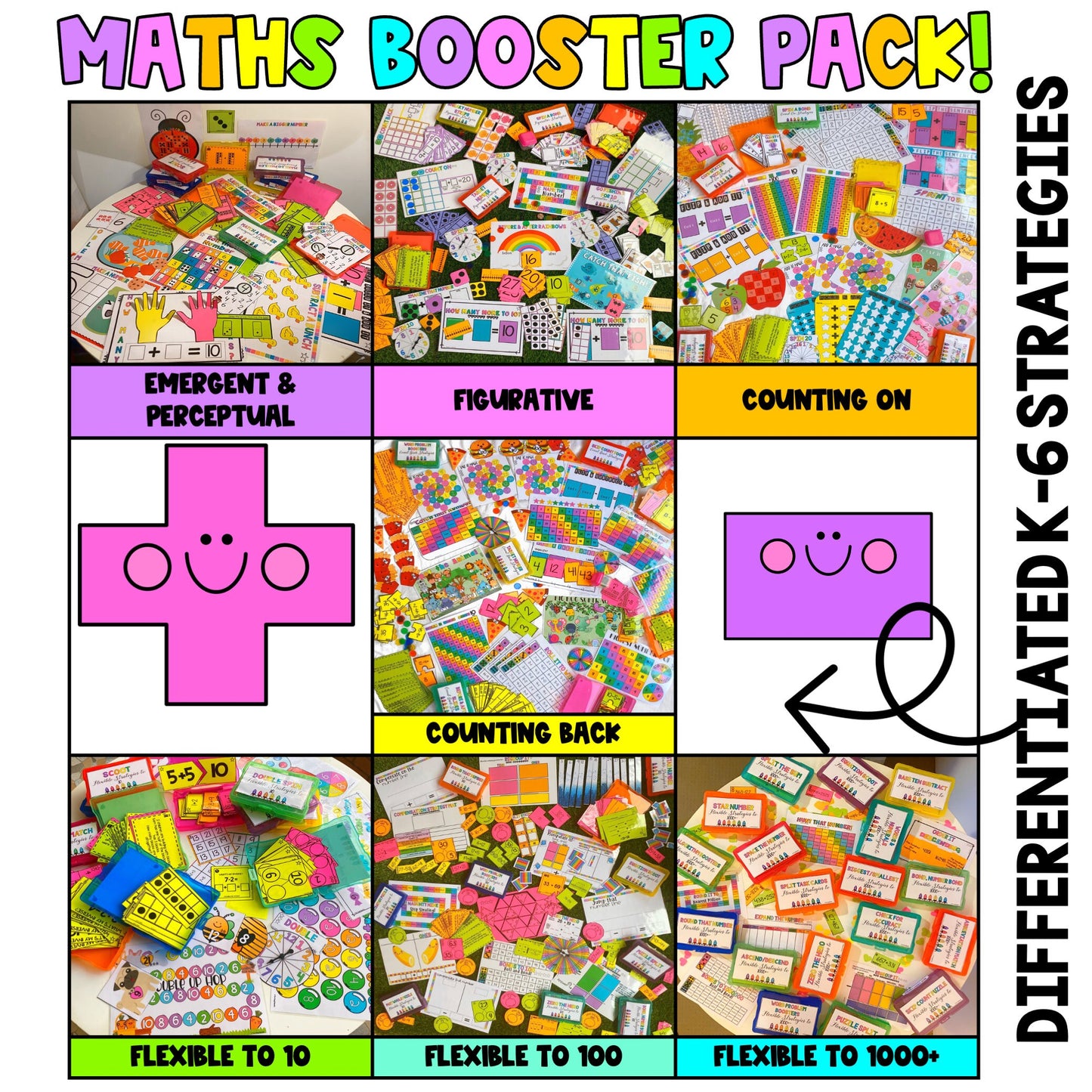 MATHS BOOSTER PACK - K-6 Differentiated Addition and Subtraction, Number Sense, Whole Number Strategies