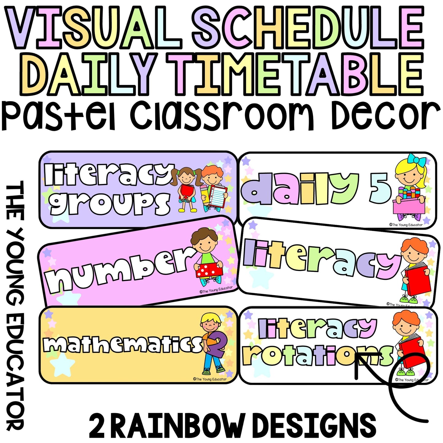 PASTEL RAINBOW Visual Timetable Schedule / Classroom Decor