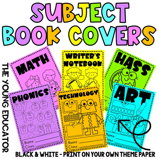 Editable Subject Book Covers - Back to School - Classroom