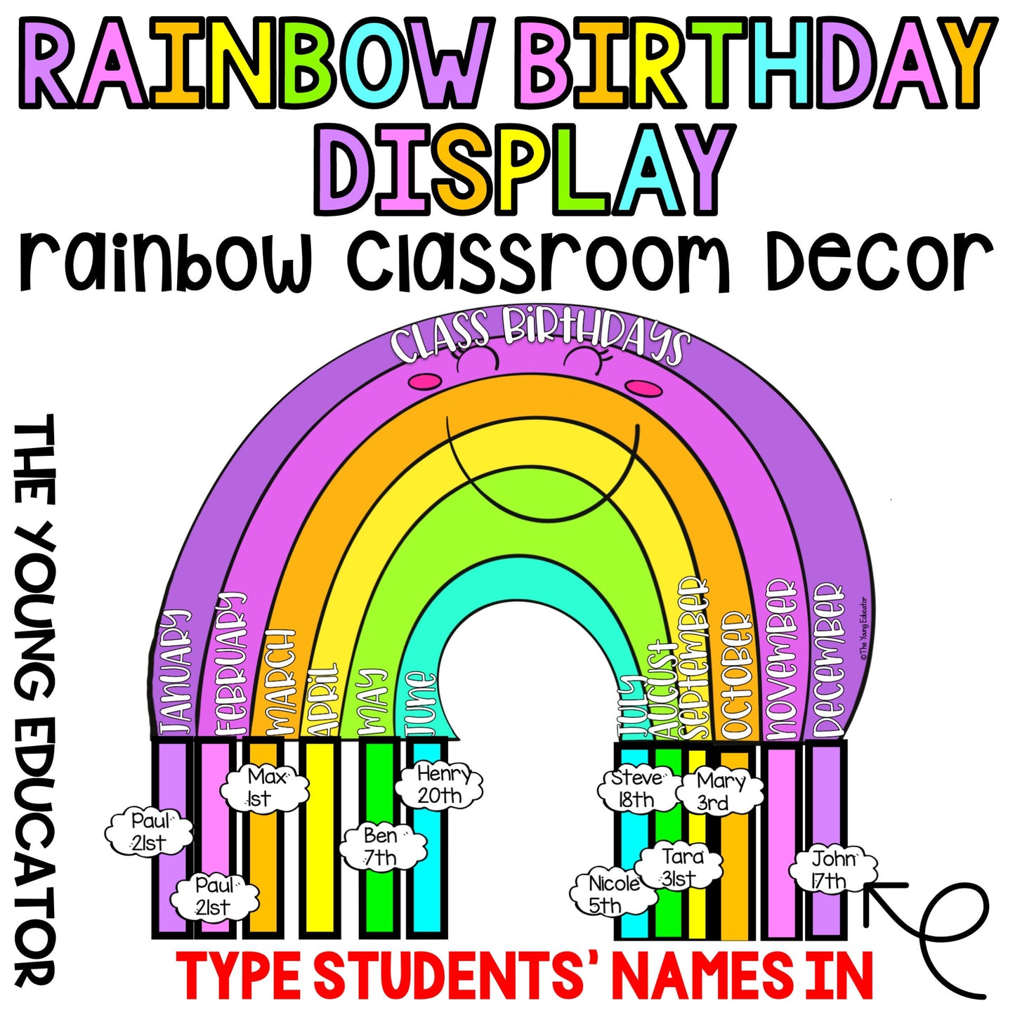 RAINBOW BIRTHDAY DISPLAY *Classroom Decor*