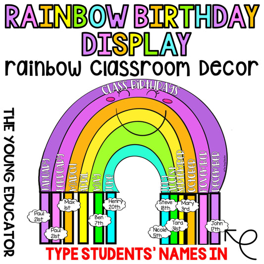 RAINBOW BIRTHDAY DISPLAY *Classroom Decor*