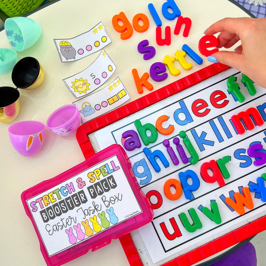 Easter Phonics and Grammar Booster Pack - Science of Reading - Task Cards - Task Box