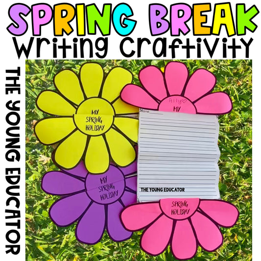 Spring Break Recount Writing Craftivity & Bulletin Board Display SPRING Classroom Display