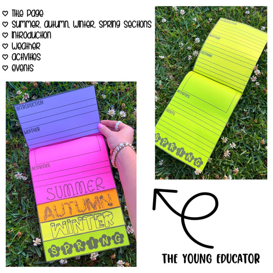 Season Report Writing Booster Flip Book / Informative Writing Template
