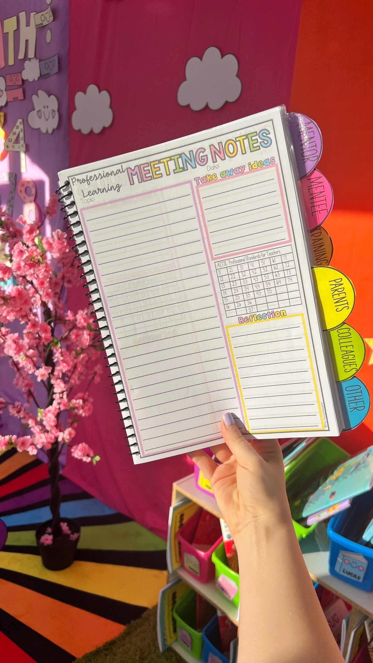 RAINBOW MEETING NOTEBOOK for Teachers and School Admin