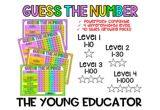 GUESS the Number - A digital game for NUMBER SENSE *Interactive PowerPoint Game*