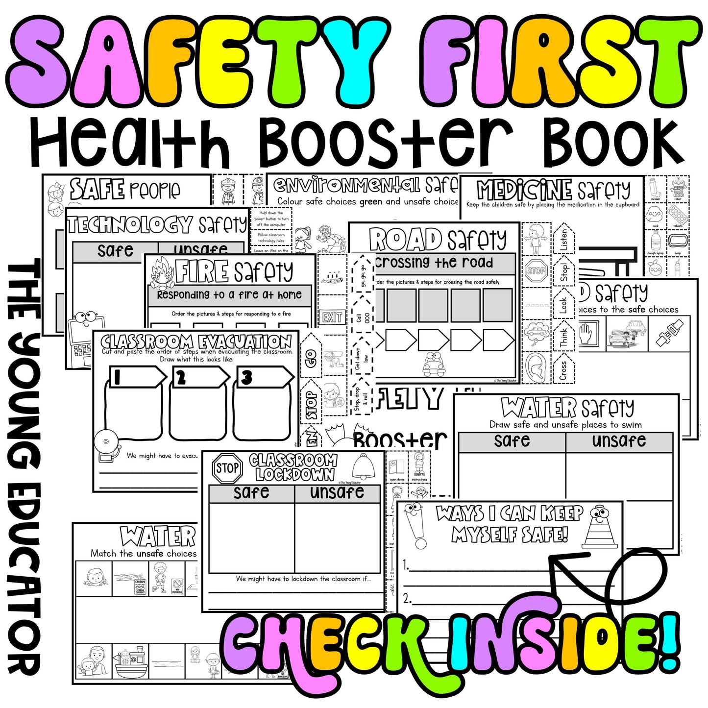 SAFETY FIRST - Health Education Booster Book (Fire, water, lockdown, evacuation, road Safety)