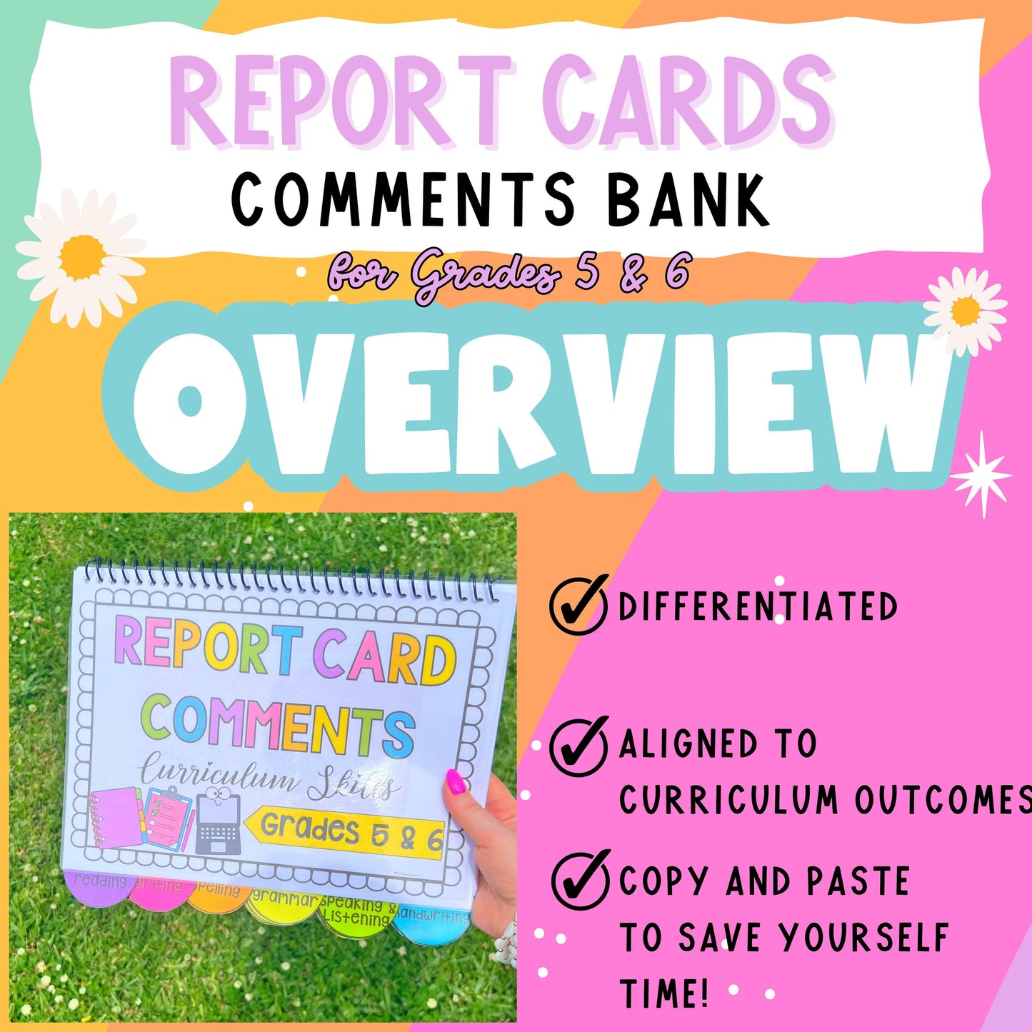 Differentiated Report Card Comments Bank - Grades 5 & 6 Curriculum English and Math Skills - ACARA, NSW and Common Core Standards Aligned