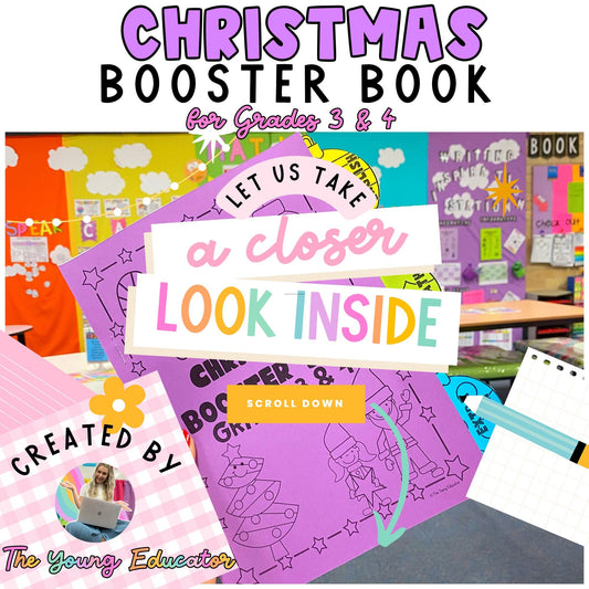 CHRISTMAS BOOSTER BOOK (No Prep - Print and Go!) - Grade 3/4 Curriculum Aligned Learning Holidays Booklet Printable Year 3 and Year 4