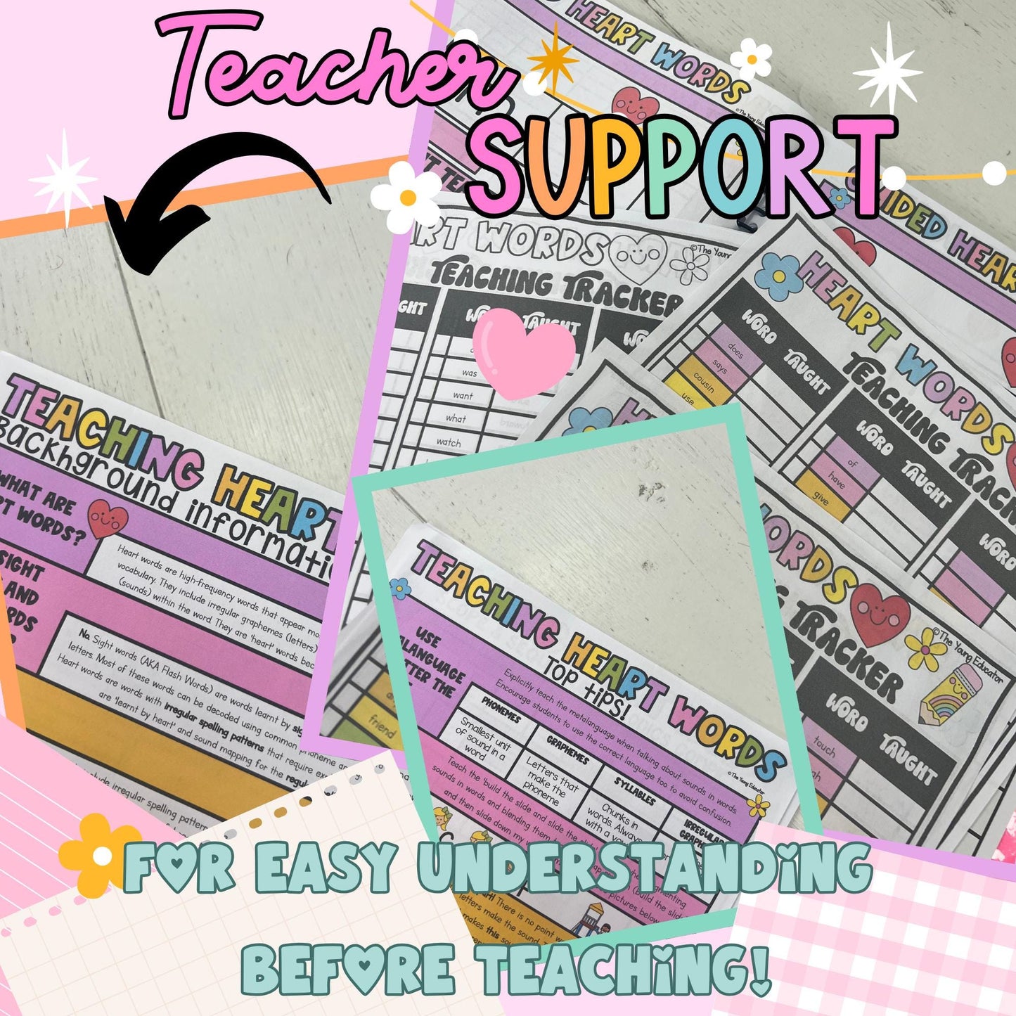 GUIDED HEART WORDS Teacher's Guide / Science of Reading / Tricky Words