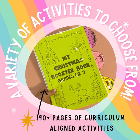 CHRISTMAS BOOSTER BOOK (No Prep - Print and Go!) - Grade 1/2 Curriculum Aligned Learning Holidays Booklet Printable Year 1 and Year 2