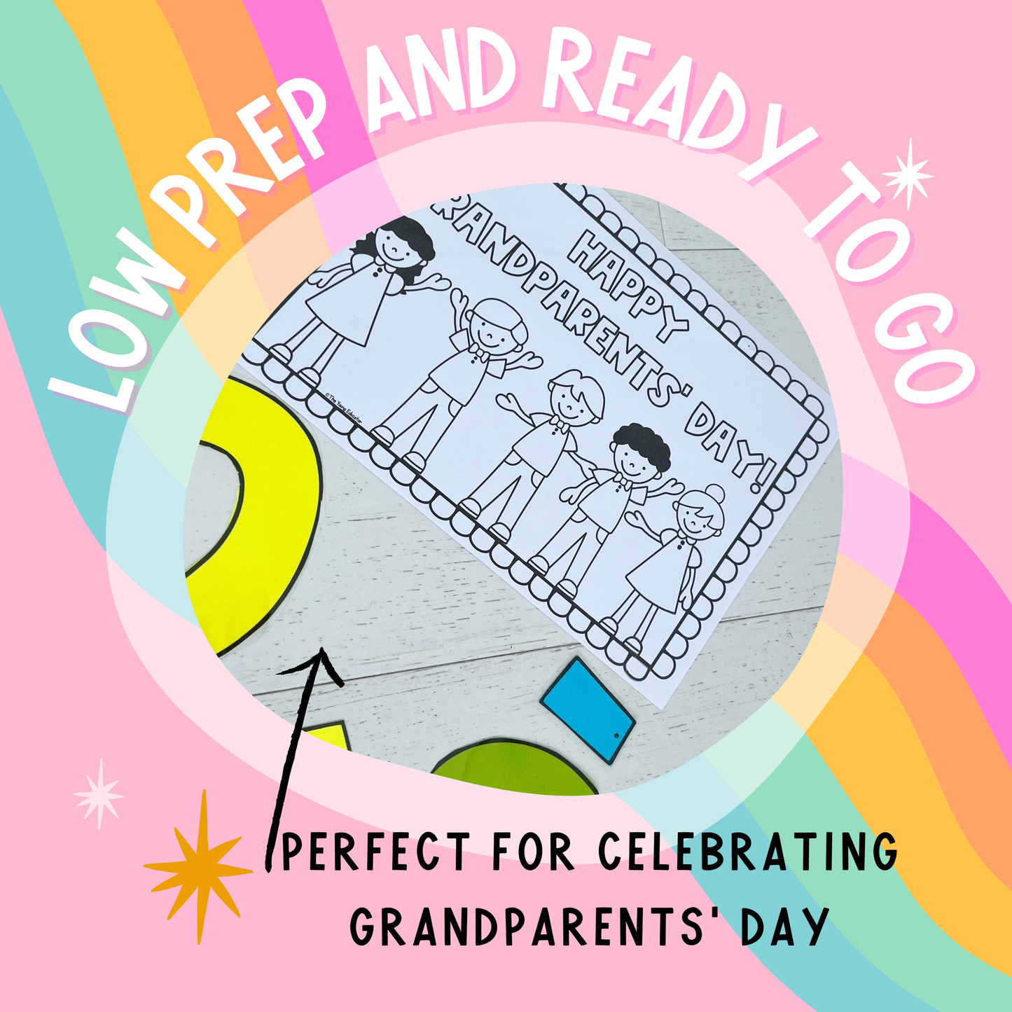 Creative Low-Prep Grandparents Day Crafts for students to make special gifts.