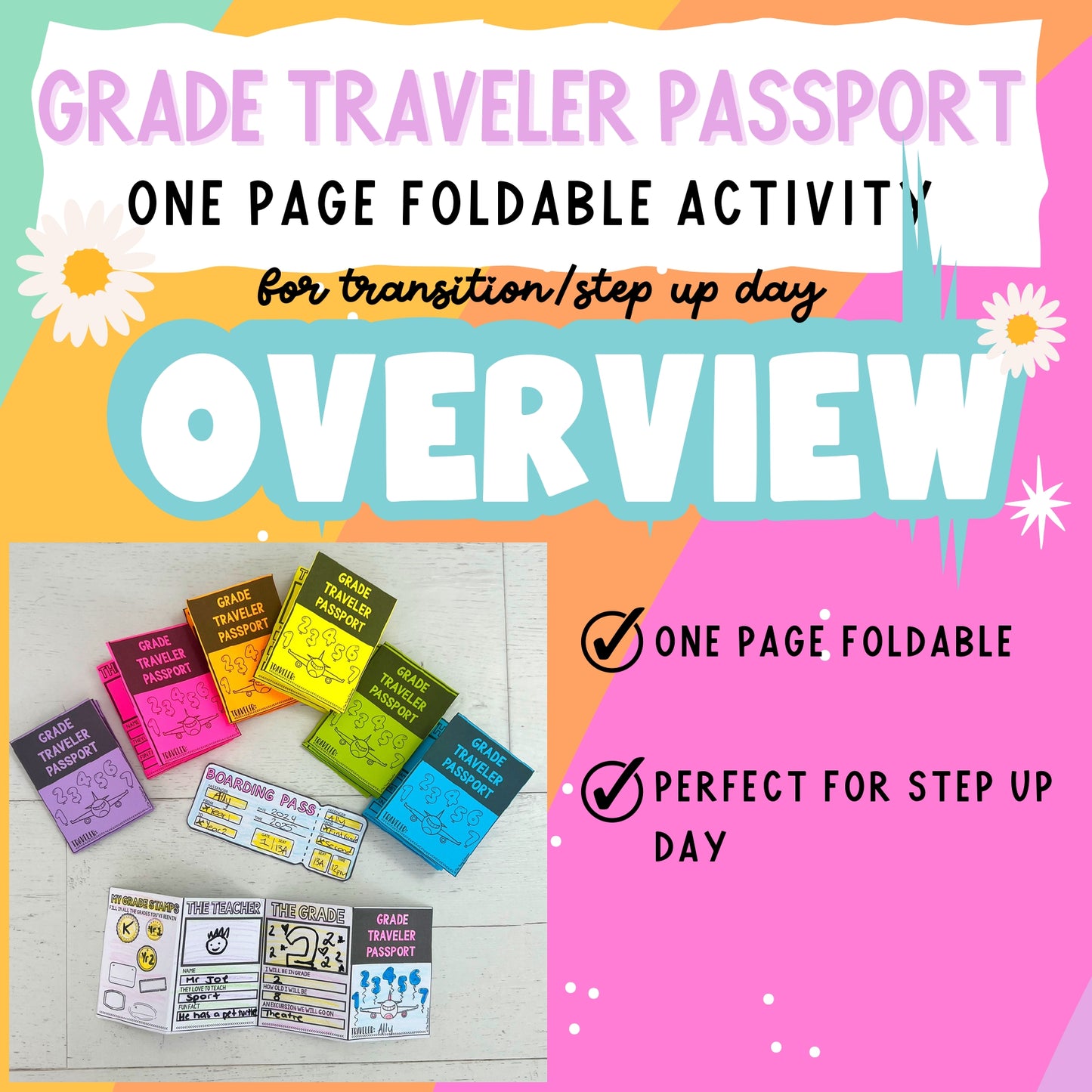 New grade passport printable with a travel-themed student keepsake for classroom transitions.