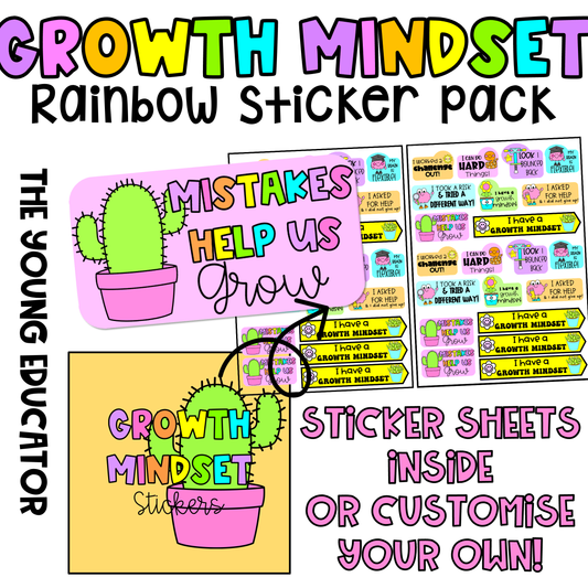Fun Rainbow Motivational Stickers for Classroom to reward students and boost confidence.