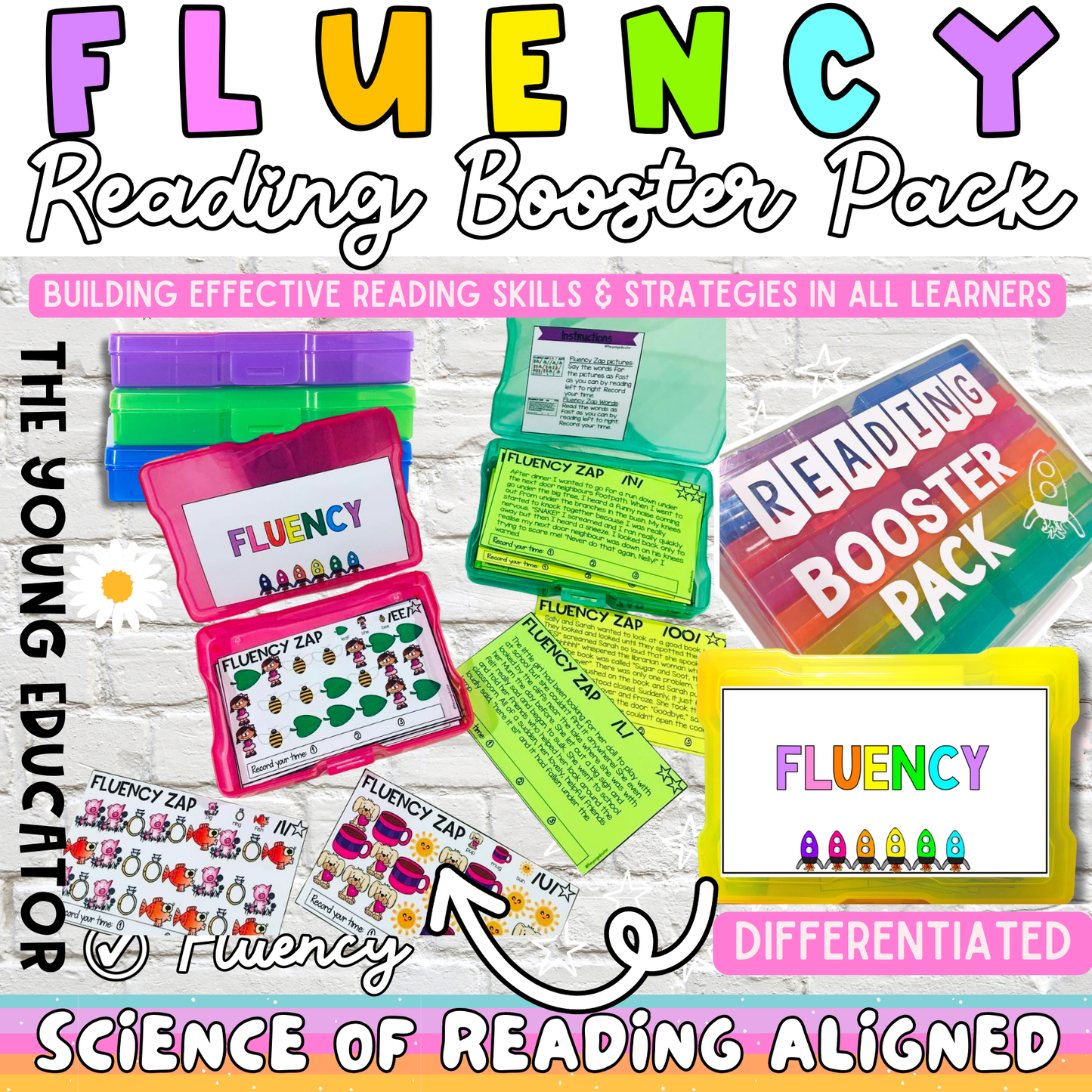 Printable reading fluency booster pack for kids with differentiated fluency-building activities.