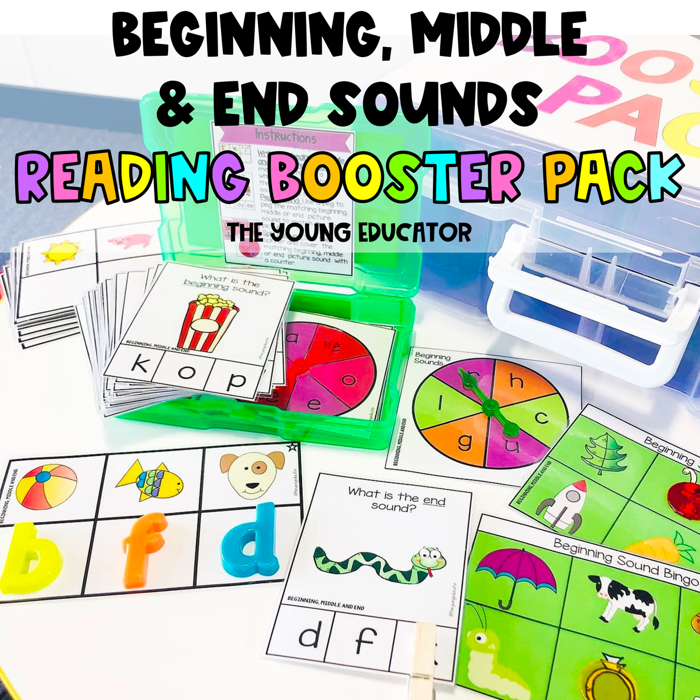 Reading Strategy for Students – printable phonics activity for identifying beginning, middle, and end sounds.